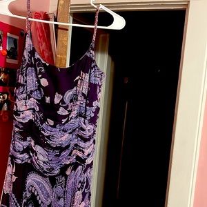 Eva Blue purple beaded symmetrical dress